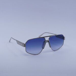 Philipp Plein SPP106M 0579 Sunglasses Palladium Aviator Frame, Blue Lenses